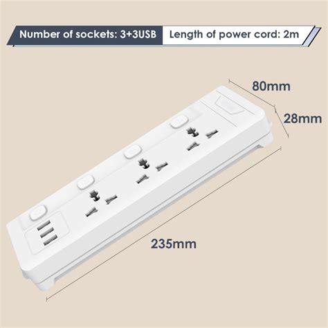 Deli M Universal Extension Socket Power Socket With Independent Switch