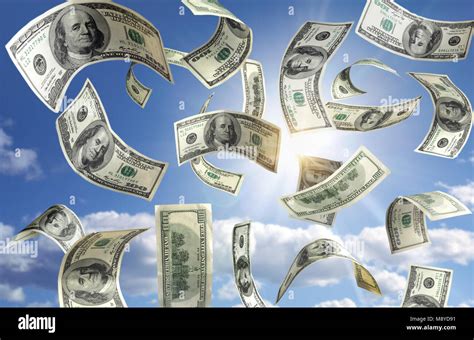 Money Falling From The Sky Stock Photo Alamy