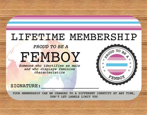 FEMBOY Lifetime Membership Card Gay Pride Card LGBT Etsy