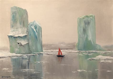 The Icebergs Painting at PaintingValley.com | Explore collection of The ...