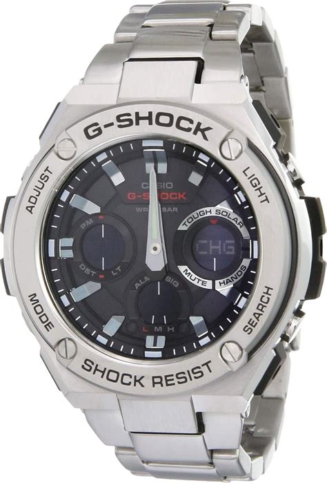 Casio Mens G Shock Gsts110d 1a Silver Stainless Steel Quartz Sport