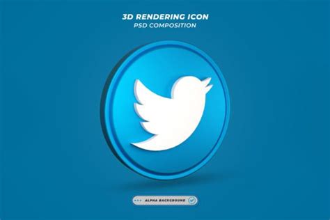 D Rendering Glossy Twitter Icons Graphic By Vectbait Creative Fabrica