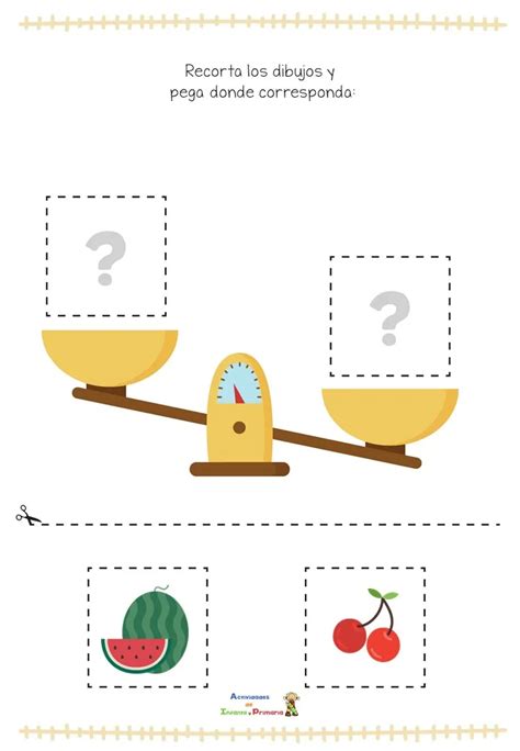 Fichas Manipulativas Comparamos El Peso De Dos Objetos Juegos De