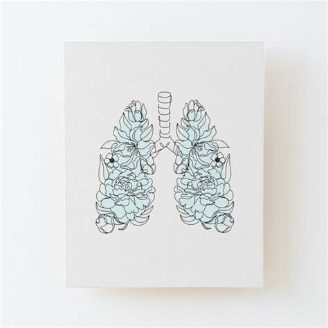 Floral lungs line art. Floral Lungs Anatomy Poster by OneLinePrint ...