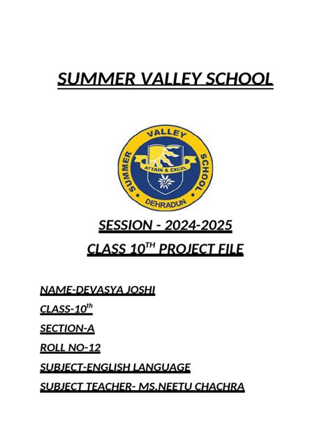 Summer Valley School Pdf