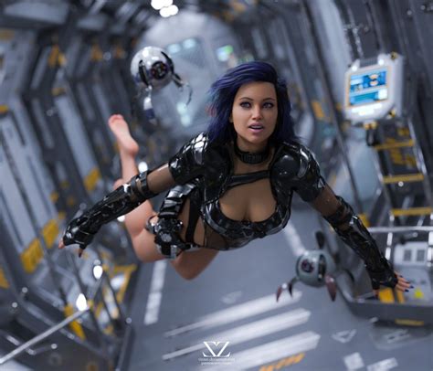 Space Odyssey 18 Micro Gravity By Vizzee Sci Fi Girl Cyberpunk Girl Science Fiction Art