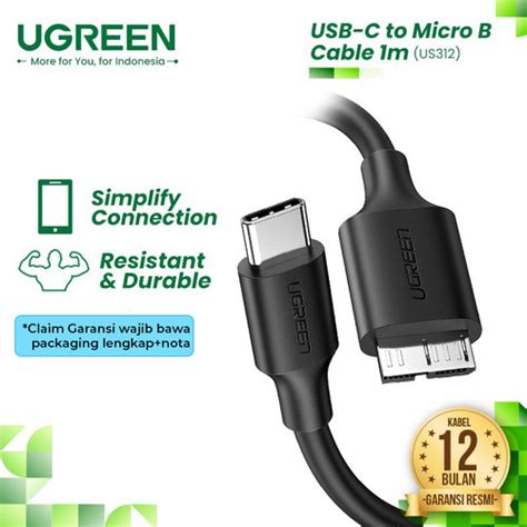 Jual Kabel Hardisk Ugreen 20103 Usb C To Micro Usb Kabel Hardisk Type C 1m Kota Denpasar