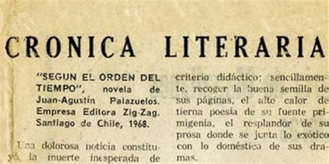 Crónica Literaria Según El Orden Del Tiempo Memoria Chilena