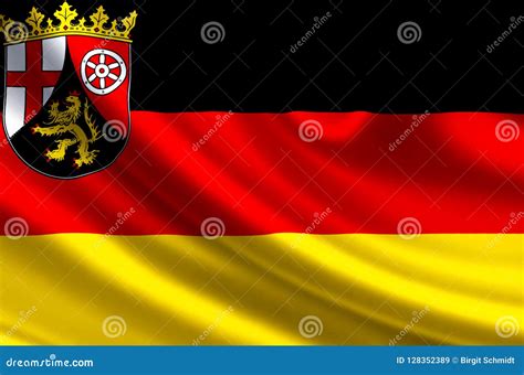 Ejemplo De La Bandera De Renania Palatinado Alemania Stock De