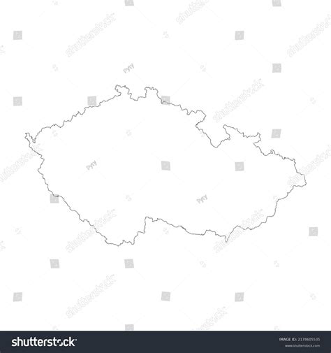 Czech Republic Vector Country Map Outline Royalty Free Stock Vector