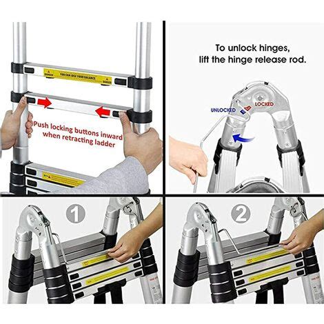 Scala Telescopica In Alluminio Pieghevole Multiuso Allungabile Scaletta