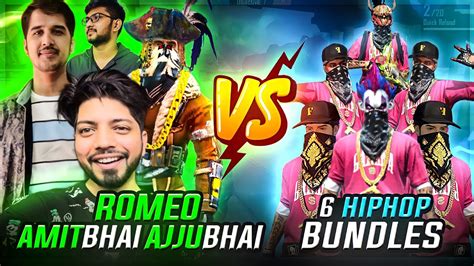 Ajjubhai Amitbhai And Romeo Vs 6 Hip Hop Season 2 Players😱 Garena