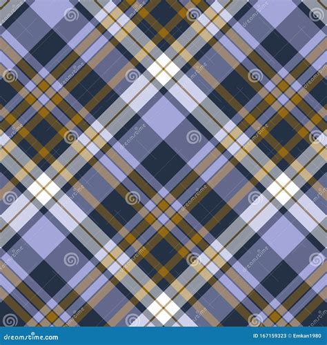 Tartan Plaid Purple And Yellow Seamless Checkered Vector Pattern Stock