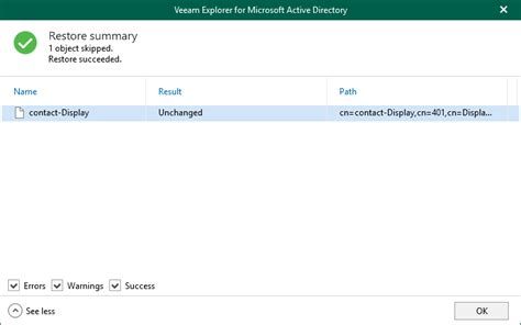 Step Review Restore Summary Veeam Backup Explorers Guide