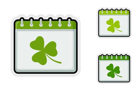 Premium Vector Note Sticker Set With Calendar With Clover