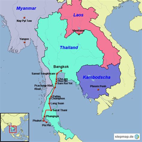 Stepmap Thailand Landkarte F R Asien