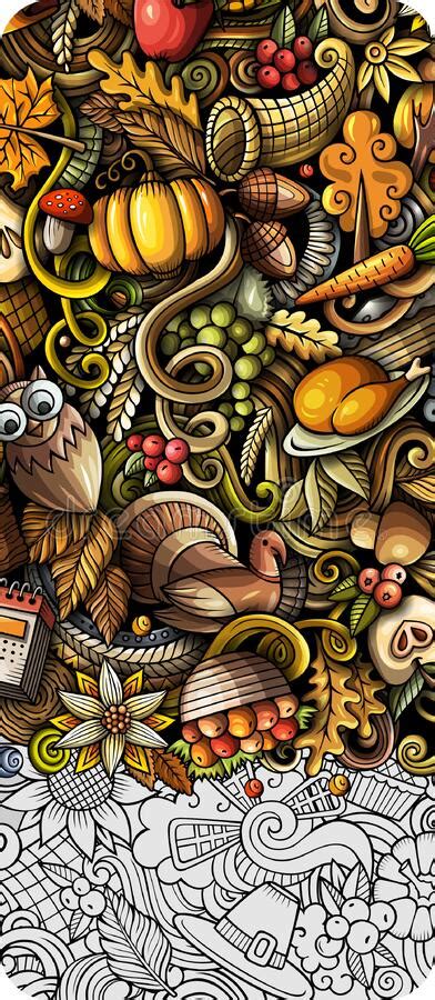 Thanksgiving Day Doodle Illustration Stock Illustration Illustration