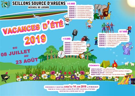 Le programme de cet été au centre de loisirs Vivre A Seillons