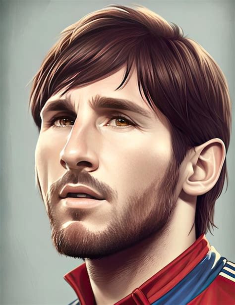 Premium Ai Image Portrait Of A Handsome Lionel Messi With A Beard Men