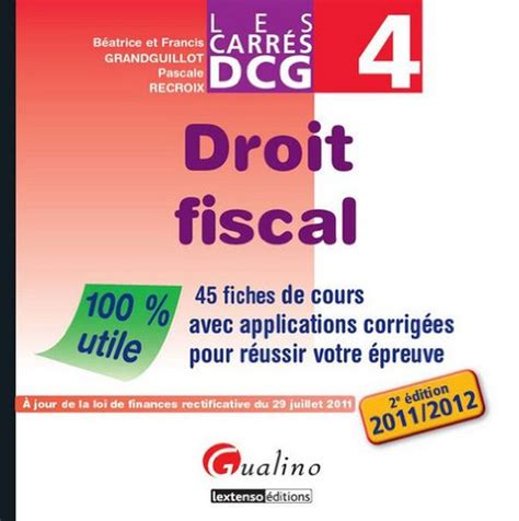 Droit Fiscal Dcg Fiches De Cours Avec Applications Corrig Es