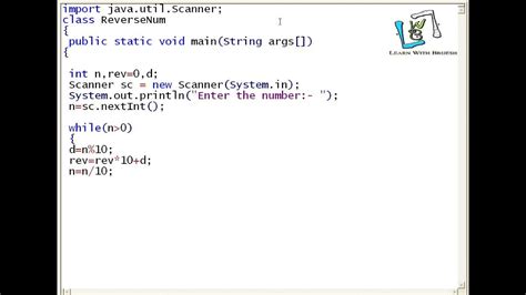 Program To Reverse Number In Java Youtube