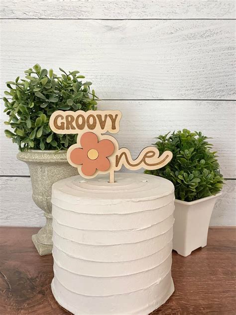 Groovy One Cake Topper Boho Cake Topper First Birthday Cake Etsy