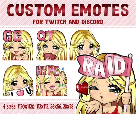 Twitch Emotes Blonde Hair Girl Gray Eyes Blonde Girl Etsy