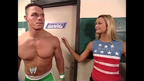 Wwe John Cena And Stacy Keibler Backstage 7 4 2002 720phd Youtube