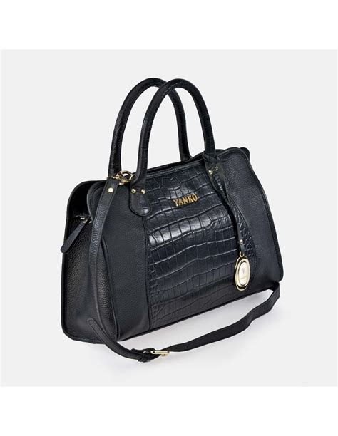 Yanko Bolso De Mano Grande Para Mujer En Piel Color Negro Con Doble Asa