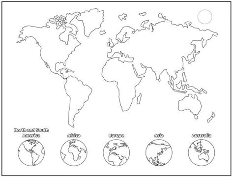 Weltkarte Und Kontinente Zum Ausmalen Kostenlos Malvorlagen Und