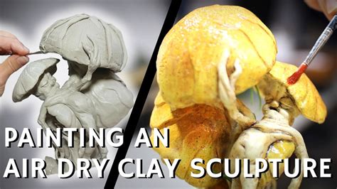 Painting An Air Dry Clay Sculpture With Acrylic Paint Airbrush And