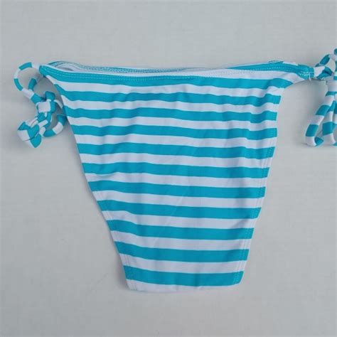 Triangle String Bikini Top With String Side Bikini Bottom Multicolored Property Room