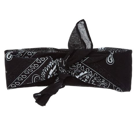 Paisley Bandana Headwrap Black Claires Us