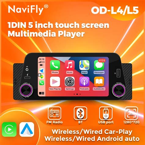 Navifly Universal Car Radio Multimedia Player Carplay Sem Fio Android