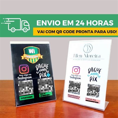 Plaquinha Personalizada Logotipo Qr Code Pix Whatsapp Instagram