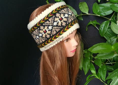 Knit Ear Warmer Fair Isle Headband Knit Headband Nordic Etsy