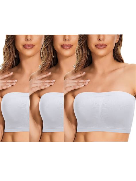 SHCKE 3 PACKS Women S Bandeau Bra With Removable Pads Women Bra