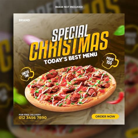 Premium Psd Super Delicious Food Burger Christmas Offer Instagram