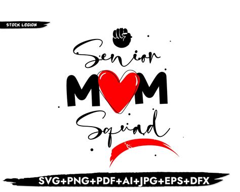 Senior Mom Squad Heart Svg By Stockvectorsvg Thehungryjpeg