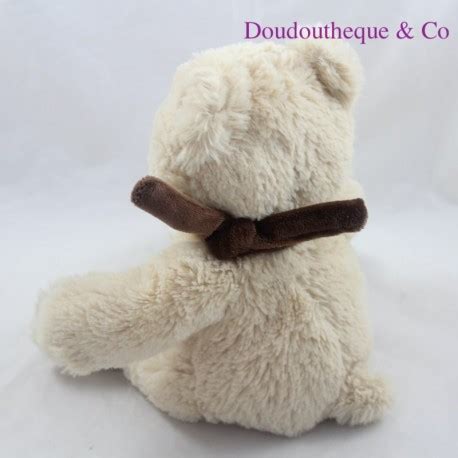 Peluche Mouchoir Ours BABY NAT Beige Marron BN941 25 Cm SOS Doudou