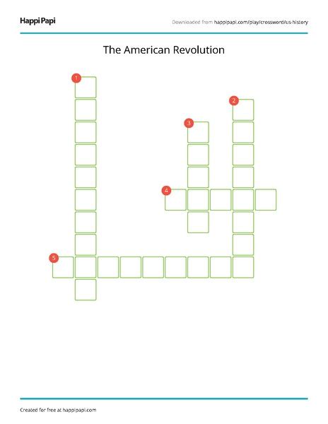 The American Revolution Free Crossword Puzzle Worksheets Happi Papi