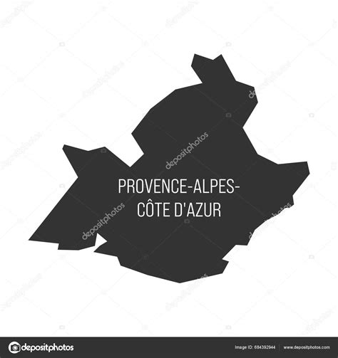 Provence Alpes Cote Azur Map Administrative Division Region France Dark ...