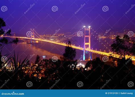 Tsing Ma Bridge Hong Kong Stock Photo Image Of Downtown 21913120