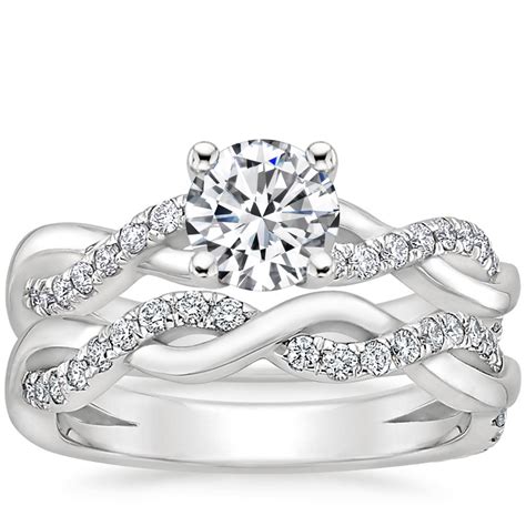 K White Gold Braided Vine Diamond Ring Ct Tw Diamond Bridal