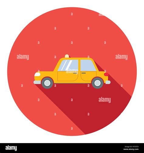 Yellow Taxi Car Icon Flat Style Stock Vector Image And Art Alamy