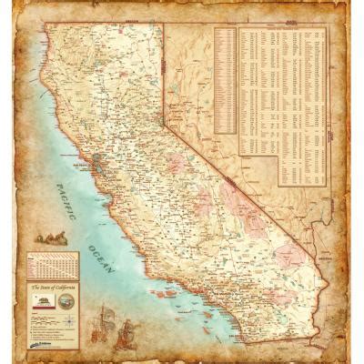 California Antique State Wall Map By Compart The Map Shop