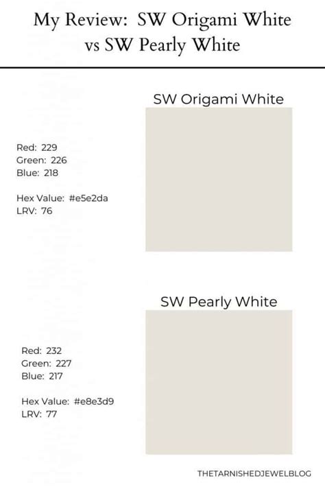 Two White Paint Colors With The Words My Review S W Origami White Vs Sw