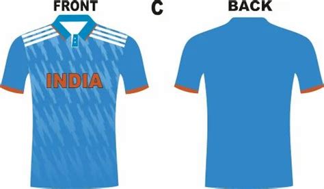 Polyester Indian Cricket Team Jersey Printed Blue At Rs 350 Piece In