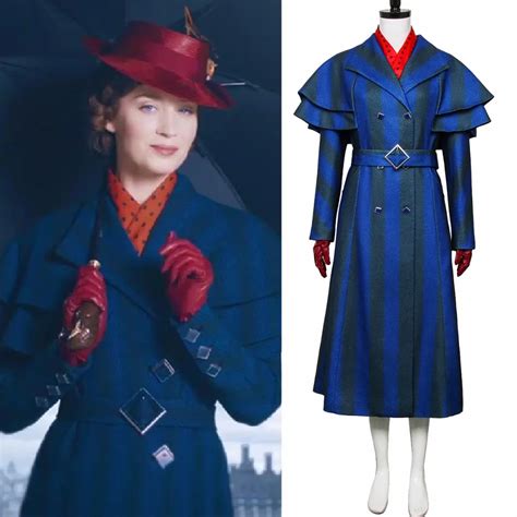 2018 New Hot Movie Mary Poppins 2 Mary Poppins Returns Cosplay Costume ...