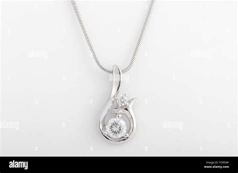 Diamond sterling silver necklace pendant Stock Photo - Alamy